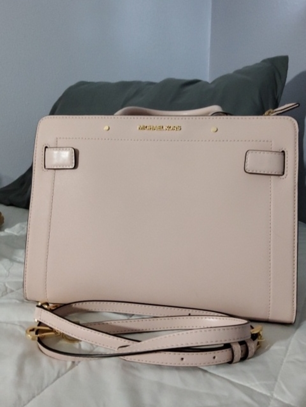 Michael Kors Blush Leather Satchel with Detachable Strap